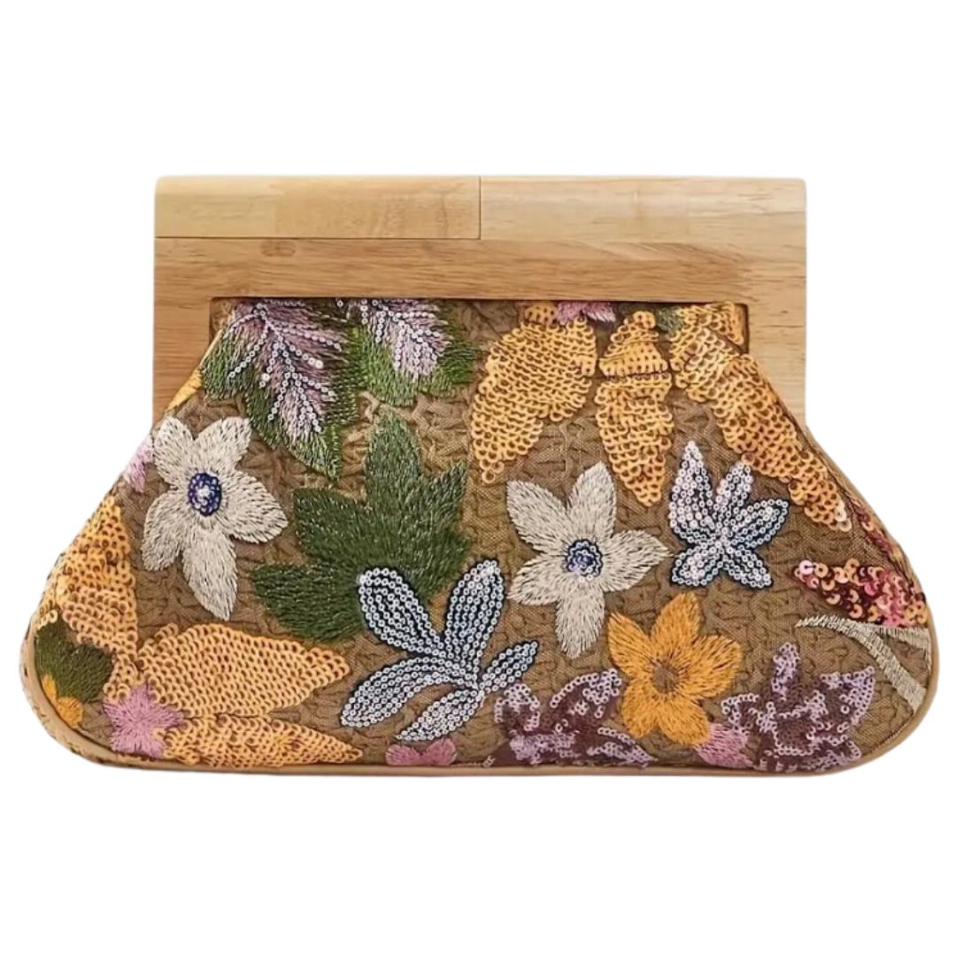 Elegant Flower Sequins Clutch: Social Perfection