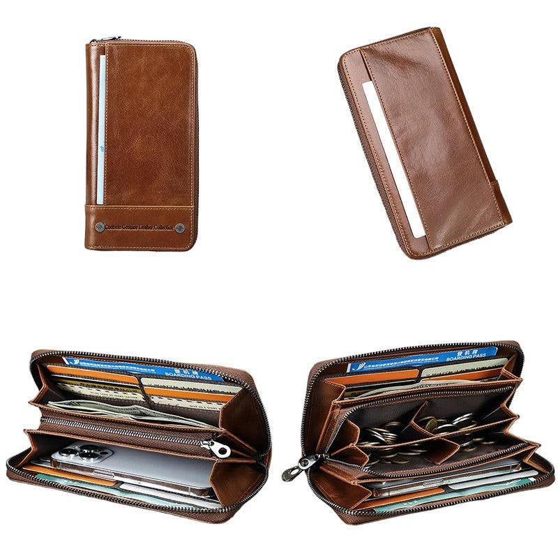 Tim CONTACT'S RFID Men Wallet Genuine Leather Clutch