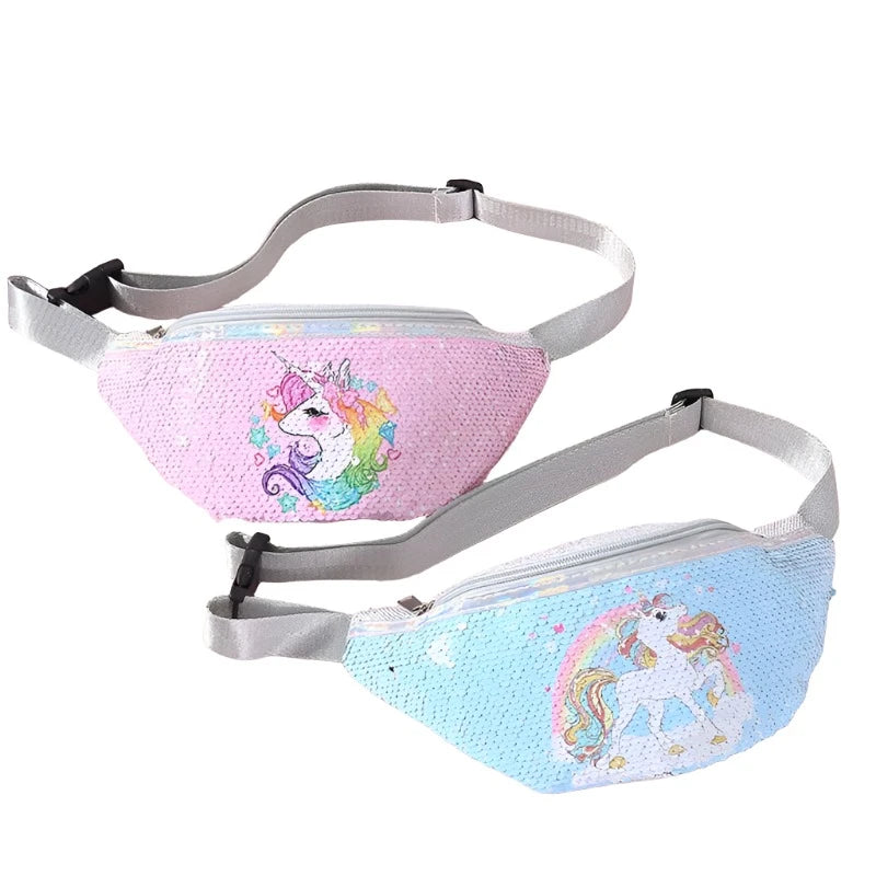 Magical Shimmer: Riñonera con lentejuelas de unicornio para niñas