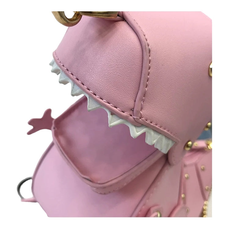 3D Dinosaur Design Rivets PU Leather Girl's Chain Purse Shoulder Bag