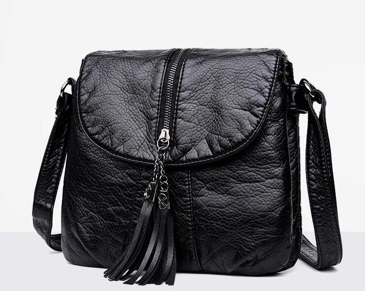 Chic Tassel Crossbody PU Leather Crossbody Bag