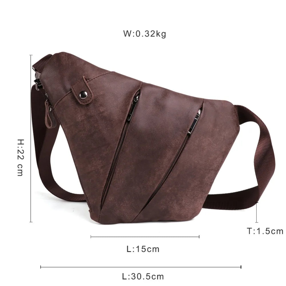 agotado @@@@@@ Hermie Bolso bandolera de cuero genuino para hombres y mujeres