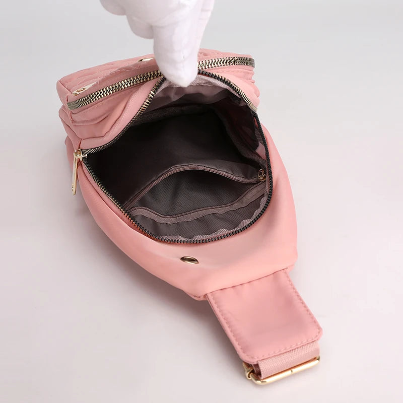 चमकदार नायलॉन महिलाओं का क्रॉसबॉडी बैग