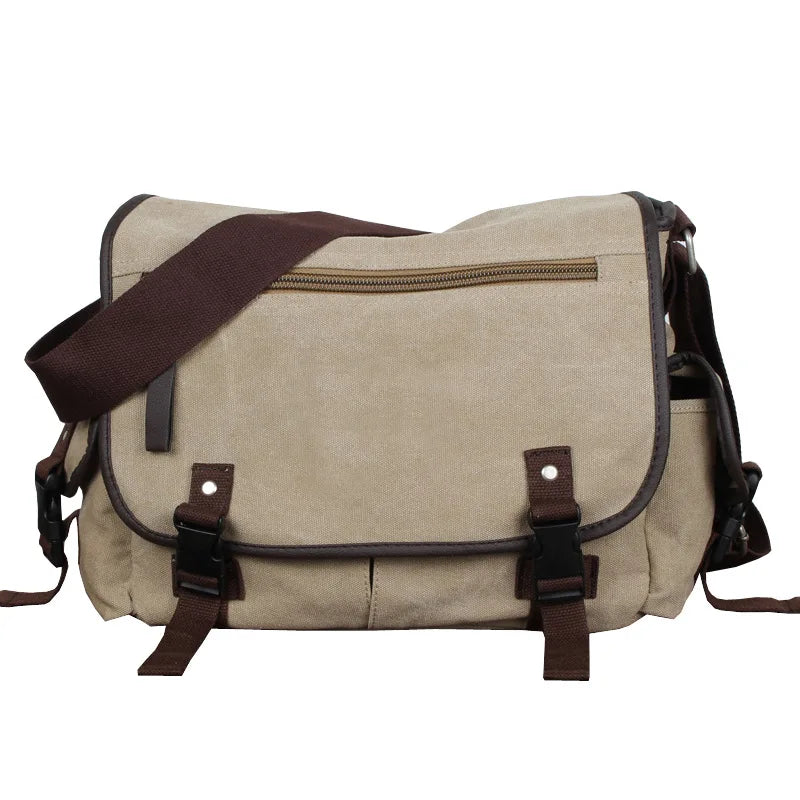 Smith Leather & Canvas Messenger Bag