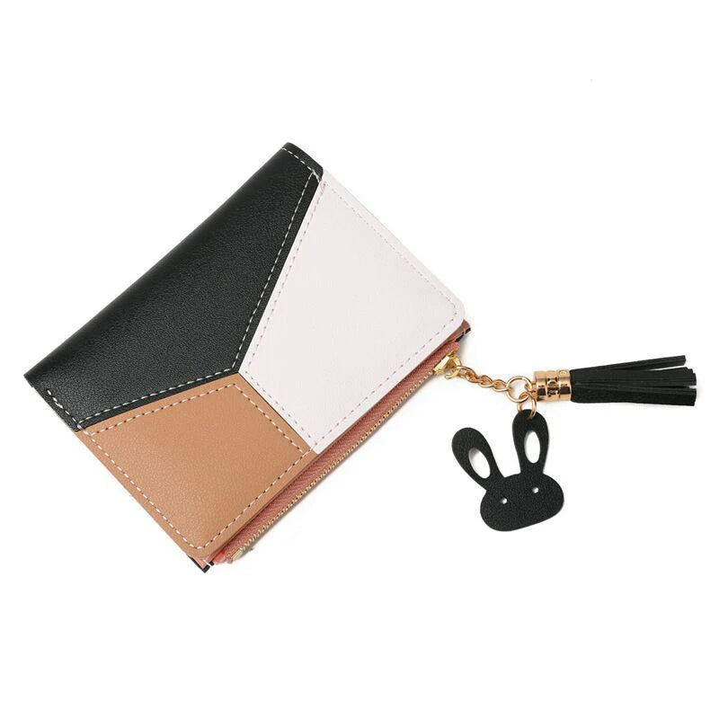 Cartera de mujer Cartera de cuero PU para mujer hecha de cuero monederos para mujer tarjetero plegable portátil monederos para mujer