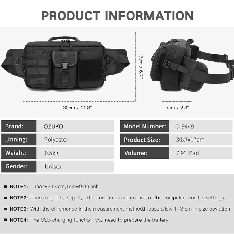 Men's Tactical WP Hiking Crossbody Bag