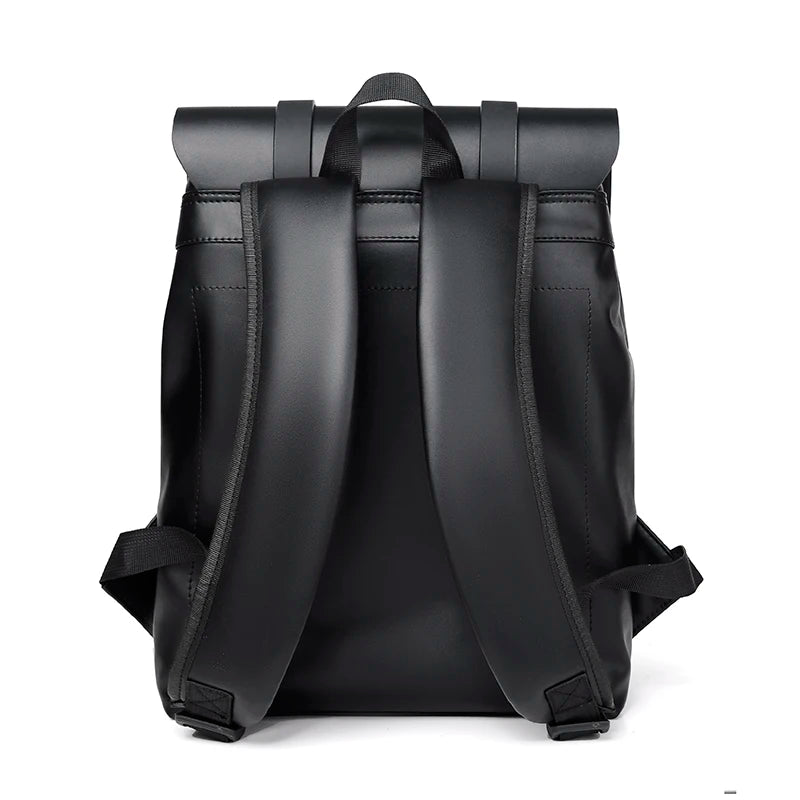 Ricky Black Leather Men's Backpack