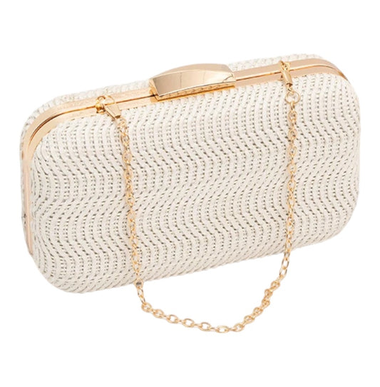 Fabulous Hard-Shell Straw Clutch: Fashionable Party Handbag