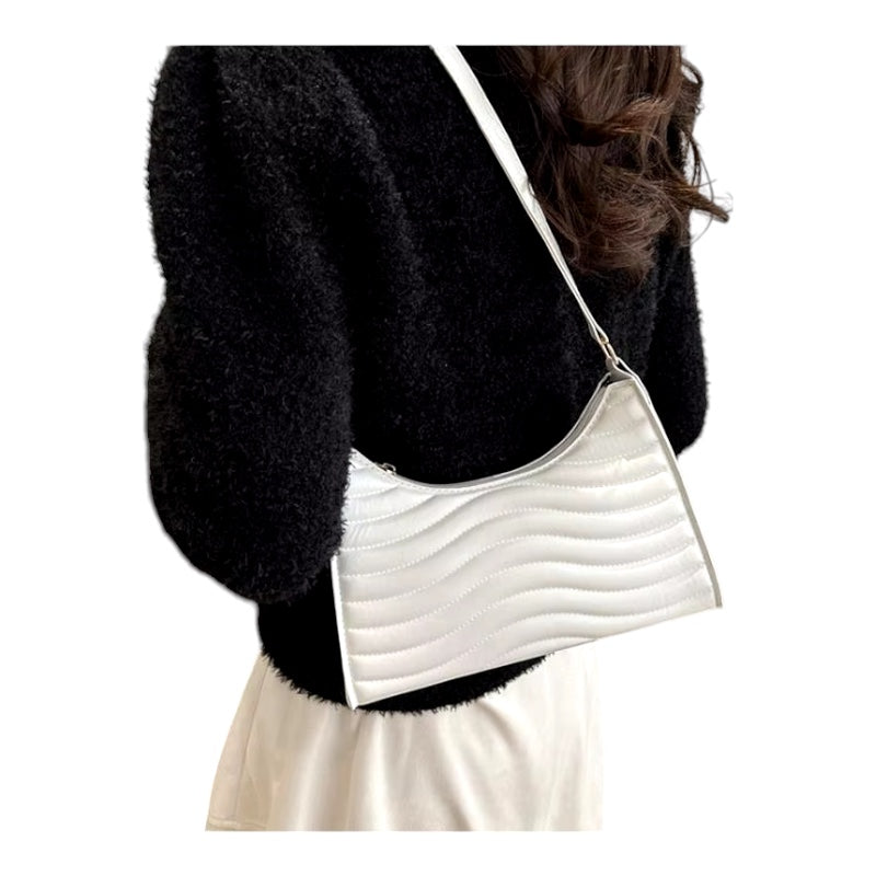 Luxury Minimalist PU Leather Half Moon Bag