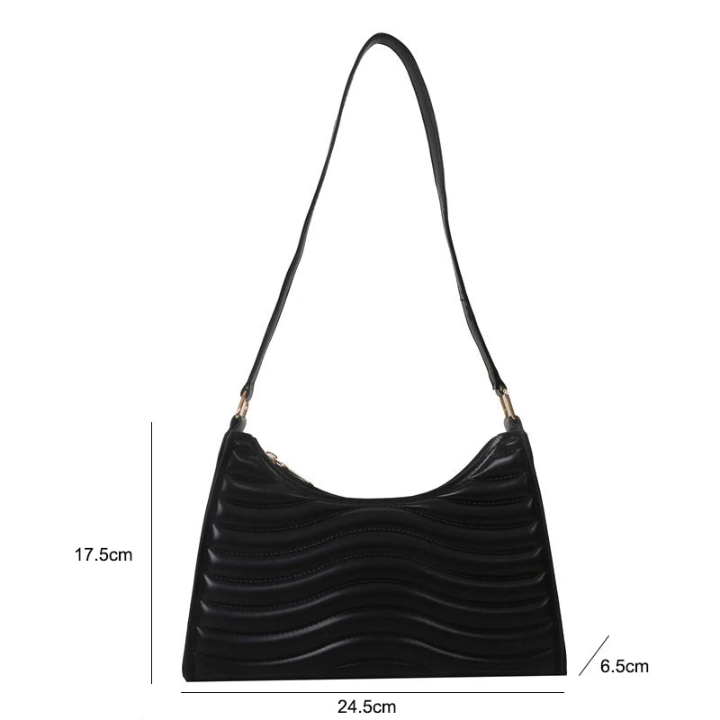 Texture Minimalist Underarm Bag Luxury Brand PU Leather Women Shoulder Bag Females Half Moon Clutch Bag Handbag Purses