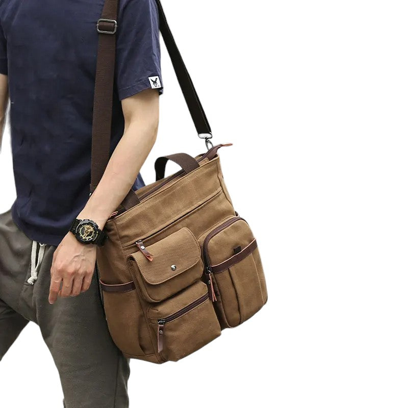 जेम्स पुरुषों के हैंडबैग ब्रीफ़केस कैनवास शोल्डर बैग
