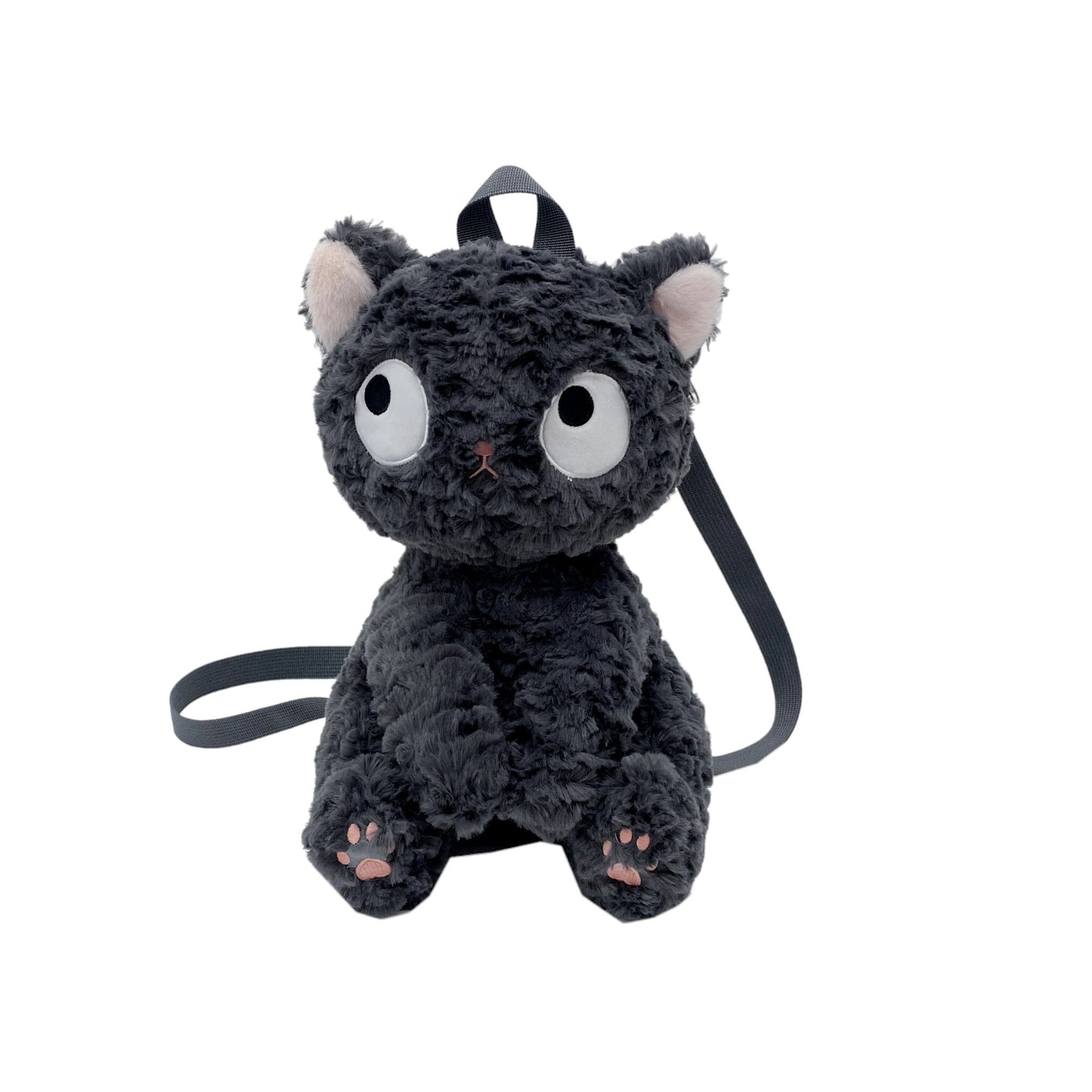 ¡Adorable bolso esponjoso de gato gris! 🐱 
