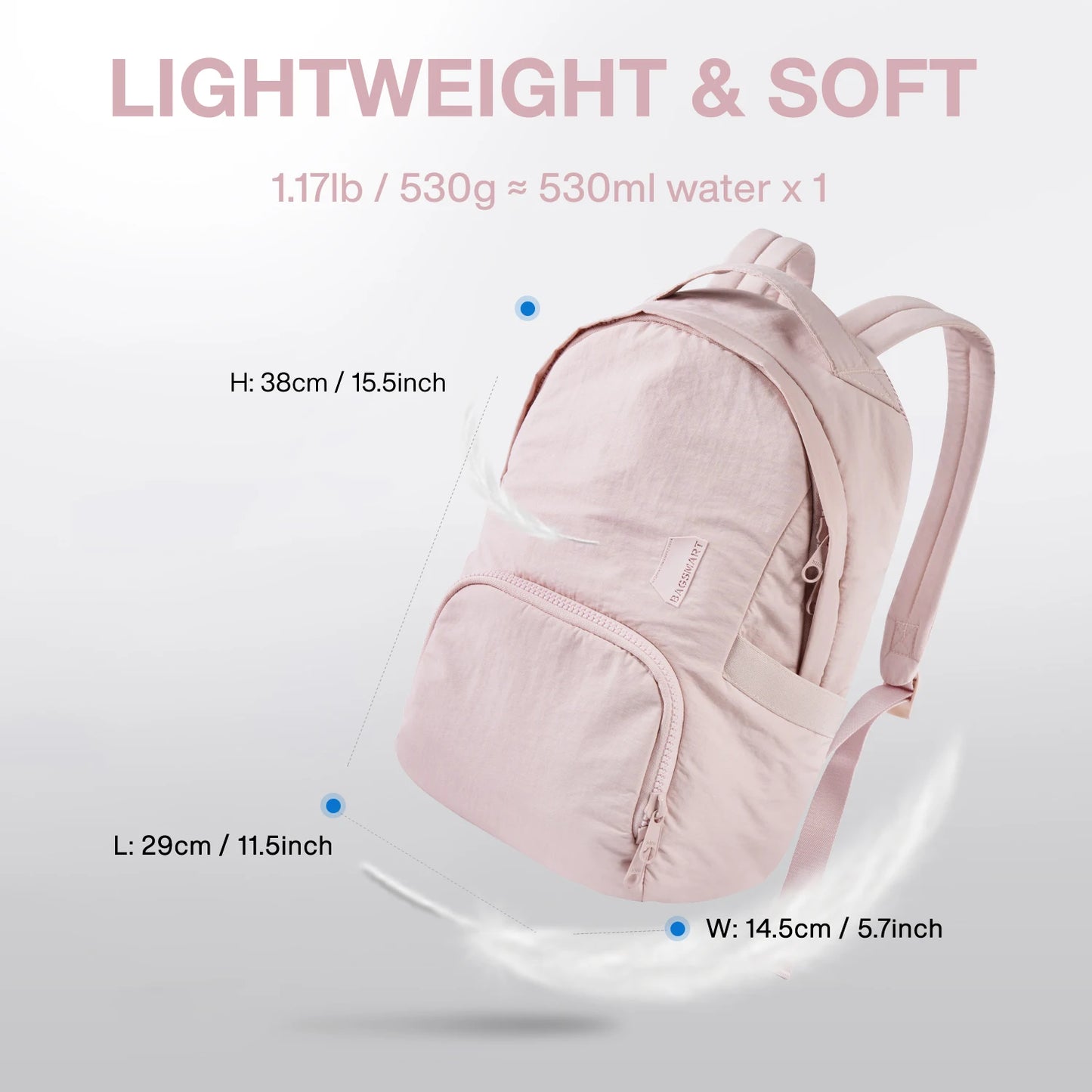 Mochila bonita BAGSMART para mujer, escuela, universidad, antirrobo, viaje, impermeable, mochilas para ordenador portátil de 13 pulgadas