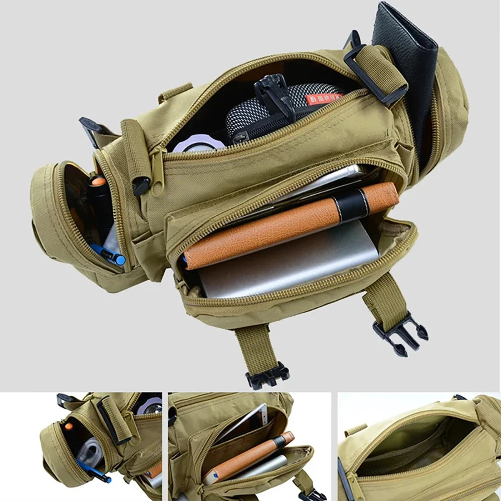 Riñonera para senderismo al aire libre 600D impermeable Oxford escalada 3P bolsos de hombro para el pecho bolsa táctica para acampar y pescar