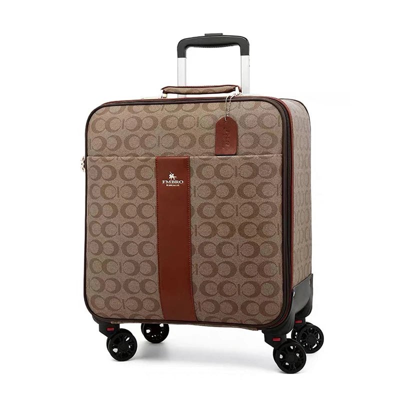 Conjuntos de equipaje de viaje de cuero PU de moda - Maleta Trolley de lujo con bolso