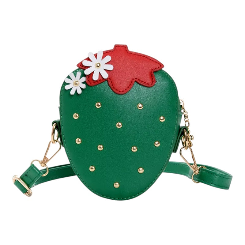 Sweet Strawberry Bucket Crossbody Bag for Little Girls