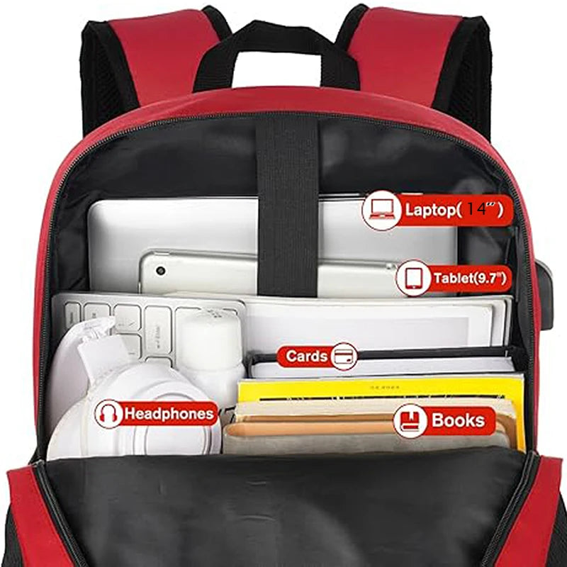 Casual Waterproof Laptop Backpack with USB Charging