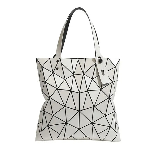 Luminous Geometric Tote: Reflective Women's Handbag
