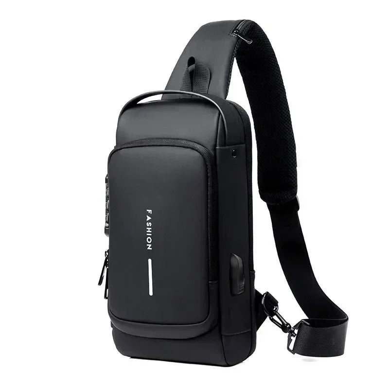 Men's Anti-Theft USB Sling Crossbody Bag