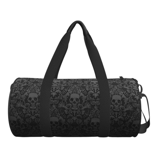 Bolsa de viaje deportiva estilo gótico victoriano con calavera negra