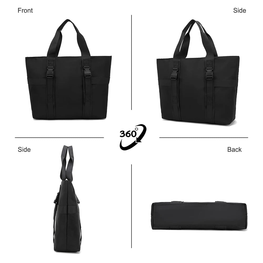 Bolso de mano HK de gran capacidad para hombre, bolso de viaje plegable impermeable Unisex, bolsos de lona de Color sólido a la moda, bolso de compras informal