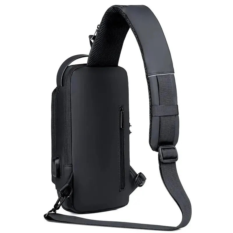 Men's Anti-Theft USB Sling Crossbody Bag