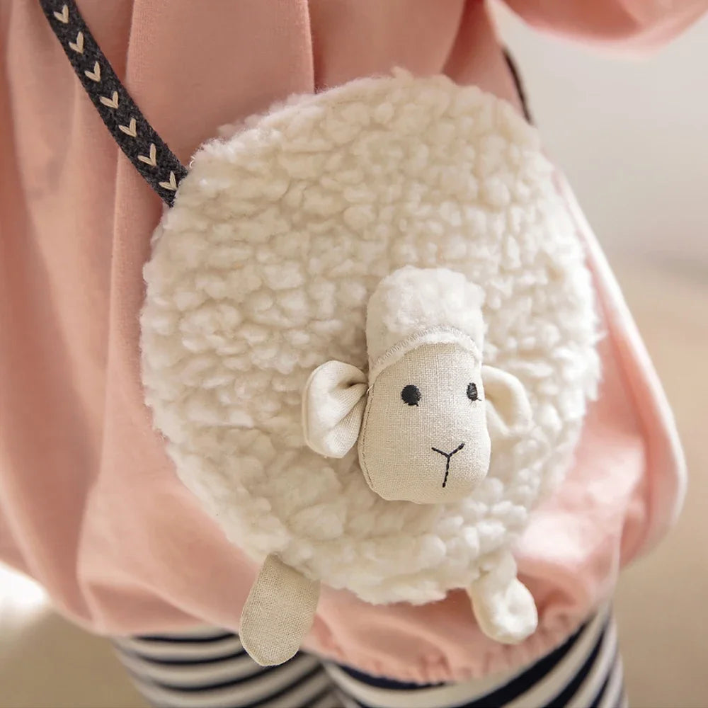 बच्चों के लिए आकर्षक भेड़ क्रॉसबॉडी बैग
