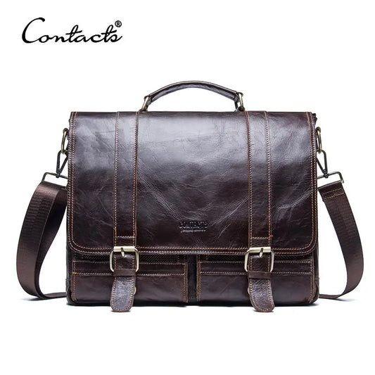 Elevate Your Everyday: Men's Cowhide Leather Briefcase