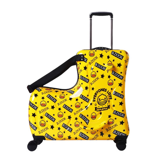 Adorable equipaje de pato de dibujos animados de 20 pulgadas con ruedas