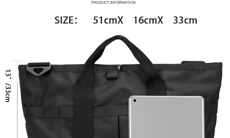 Sin esfuerzo, elegante y funcionalmente espacioso: bolso de lona unisex