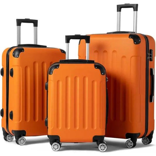 Juego de equipaje de 3 piezas listo para viajar con candado TSA (20"/24"/28")