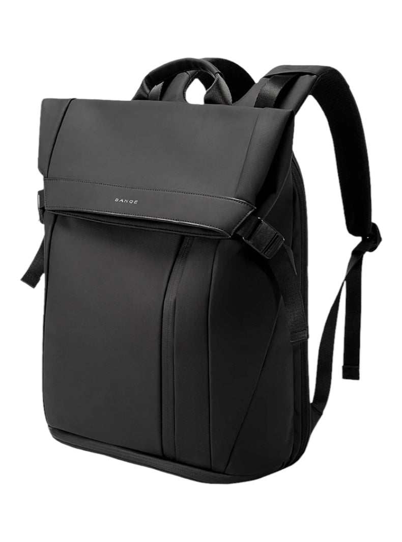 Black Multi-Compartment Laptop Backpack for Men