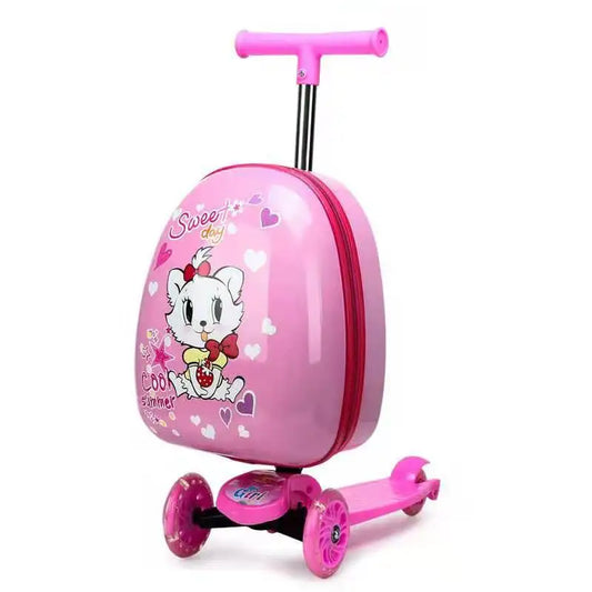 Kids' Scooter Suitcase with Luminous Wheels