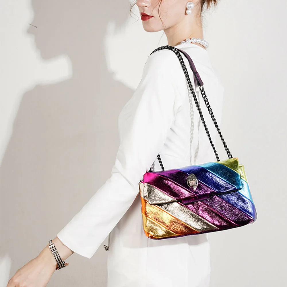 केजी रेनबो पैचवर्क: रंगीन और अनोखा शोल्डर बैग