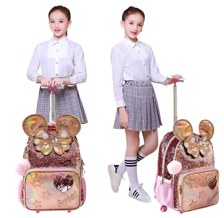 Juego de mochila con ruedas de 3 piezas para niñas