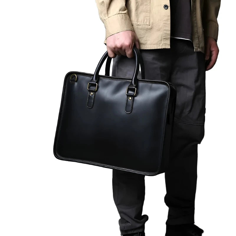 Sofisticación atemporal: maletín de cuero de primera calidad NZPJ