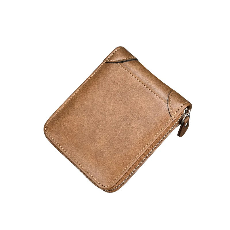 Cartera pequeña Timmy de piel con cremallera para hombre y bolsillo para monedas