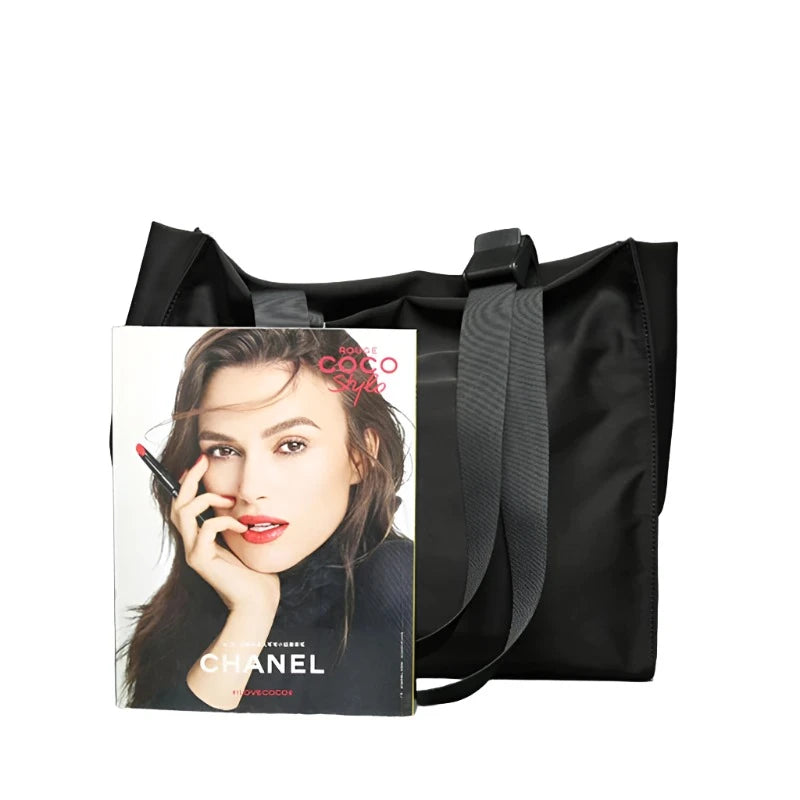 Spacious Style for All: Unisex Black Tote Bag