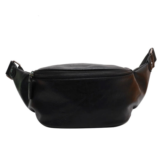 Luxury Brand Men andWomen Belt Bag - Solid Color Leather Fanny Pack Purse