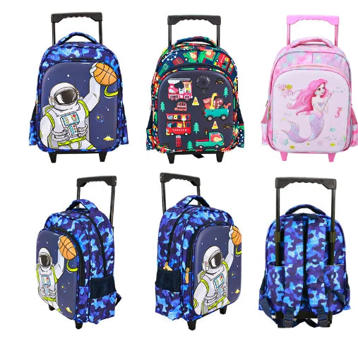 Equipaje con ruedas para niños pequeños, bolsas de viaje con ruedas para niños pequeños, mochila con ruedas para niños pequeños, mochila con carrito para niños