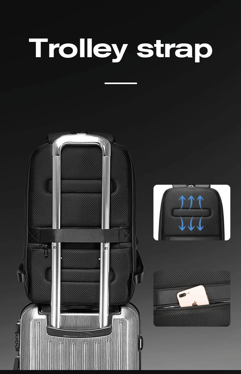 Mochila BANGE, mochila para ordenador portátil de marca, mochilas escolares antirrobo impermeables, bolsa de viaje USB, mochila de negocios para hombre 2024